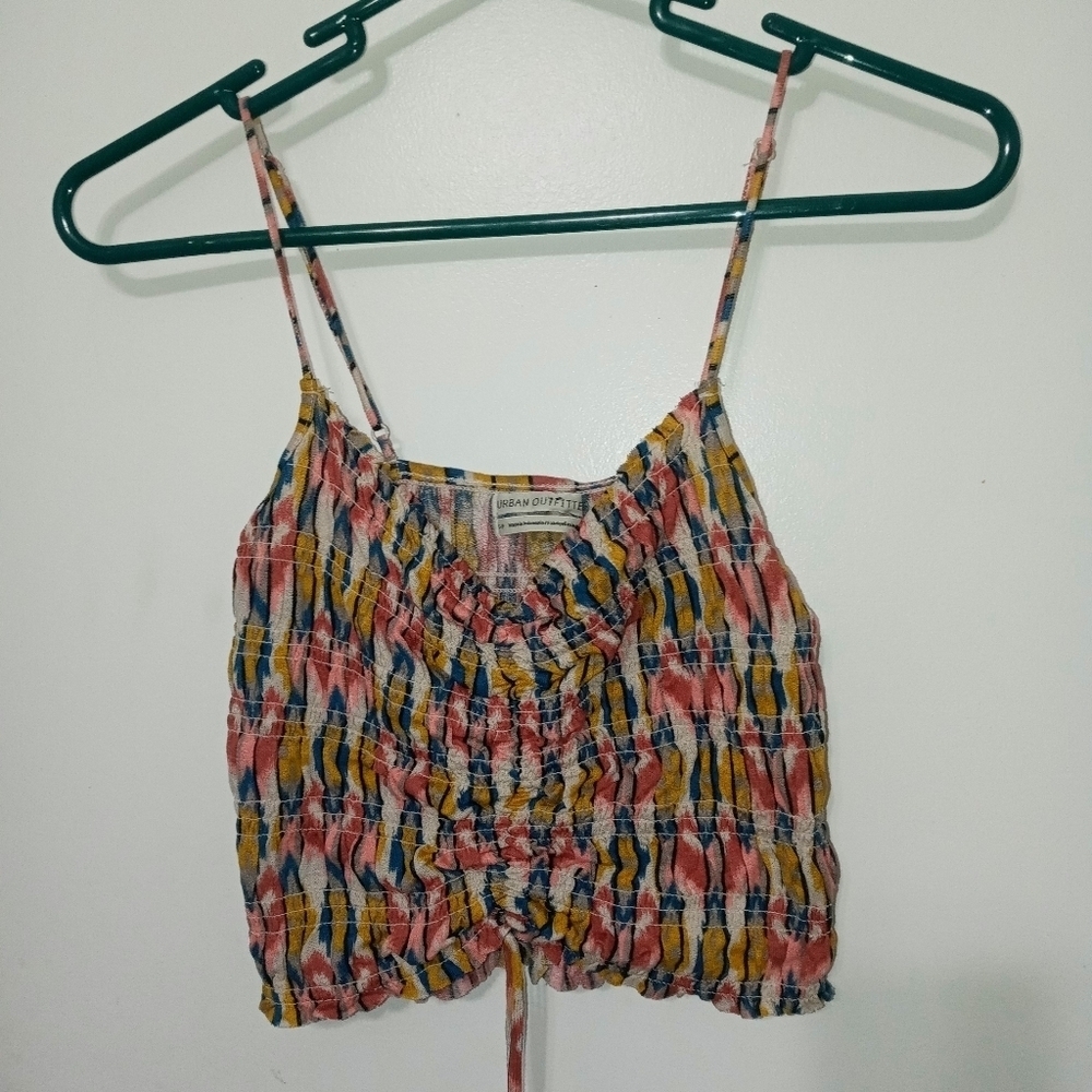 Urban Outfitters Scrunchy Barbiecore Multicolor Crop top with Adjustable Straps